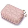 Portable Leather Cosmetic Bag Mini Lipstick Envelope Fashion Coin Purse with Makeup Mirror 6