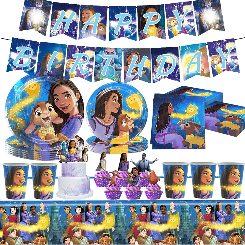 

Disney Wish принцесса девочка на день рождения искусственное украшение Волшебная принцесса торт Топпер гобелен детский душ