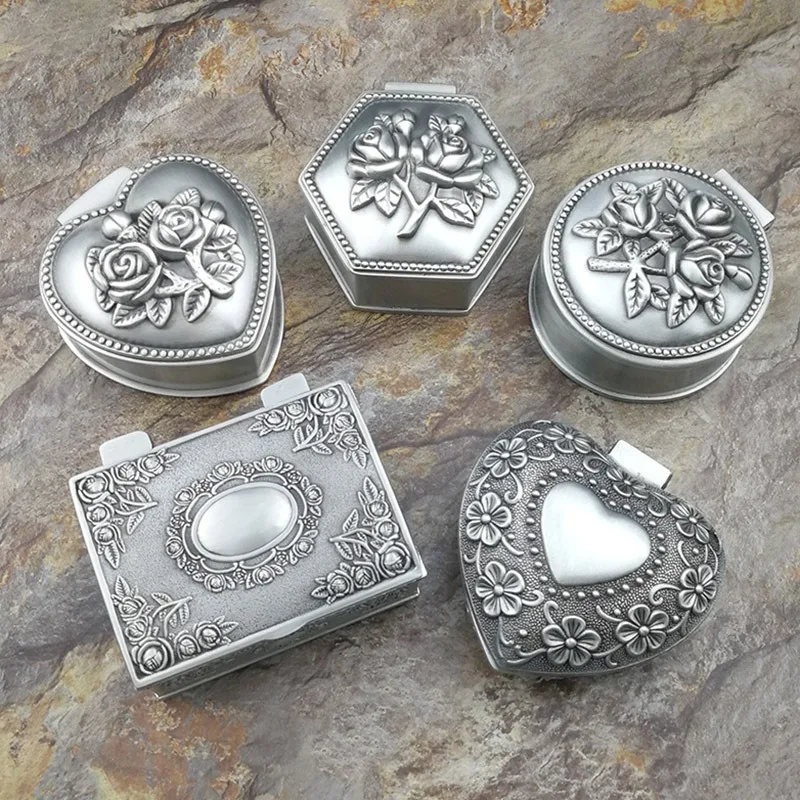 1PCS Retro Metal Holy Grail Saint Benedict Guadalupe Rosary Necklace Metal Boxes Religious Jewelry Packing Case Gift