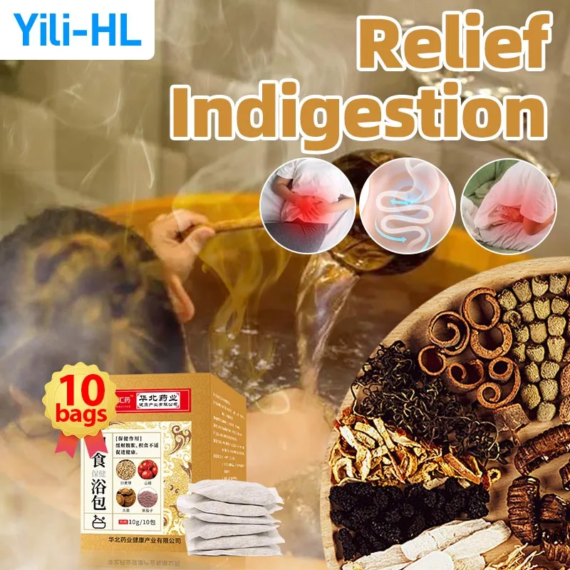 

Indigestion Relief Bath Bag Dyspepsia Stomach Flatulence Diarrhea Bloating Promote Digestion Aid Body Detox Care Medicine