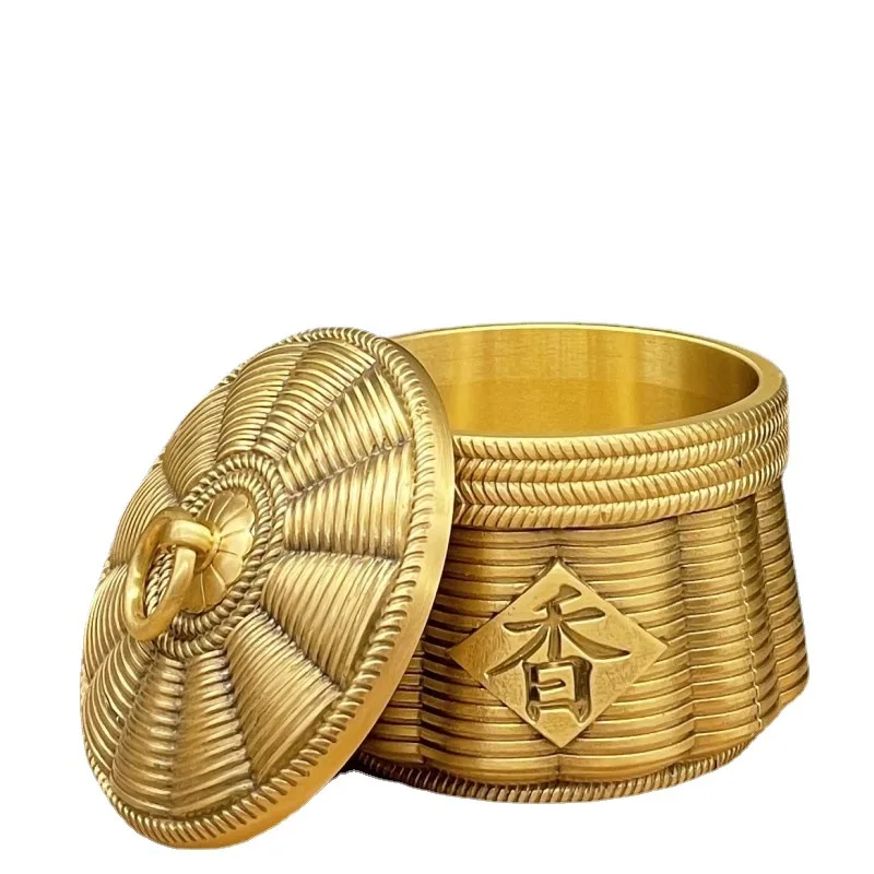 

Antique Pure Brass Fragrant Tea Tea Pot Home Living Room Business Gift Tea Ceremony Decoration