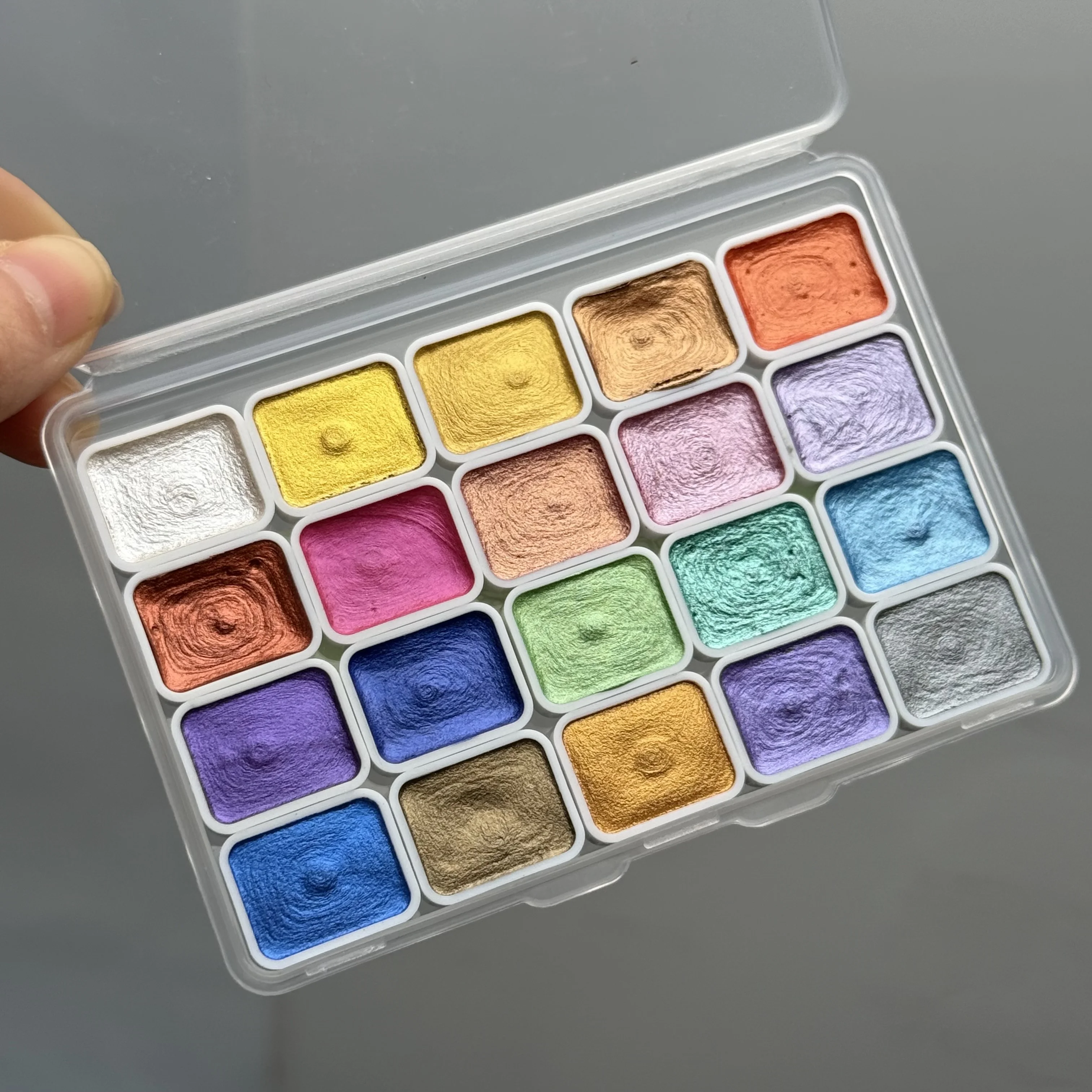 20 Colors Watercolor Paint Set Multiple Color Options Pearlescent Effect Portable Design Painting Writing Adults