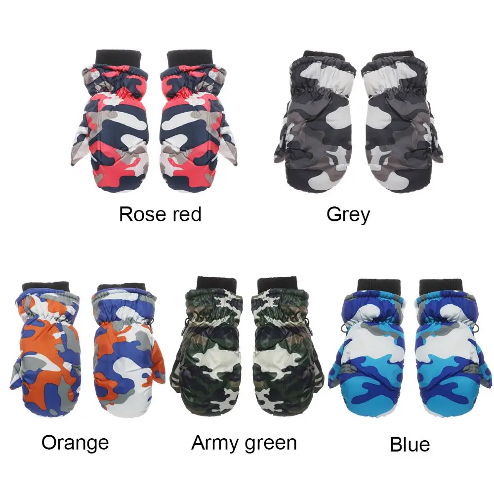 Waterproof Furry Winter Mittens for Kids Skiing Snowboarding