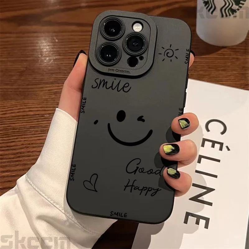 Cheerful Smiley Silicone Phone Case Cover