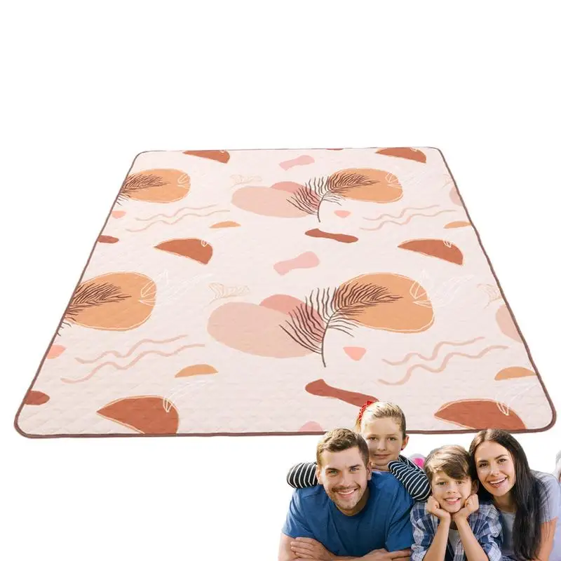 

Big Picnic Blanket 78.7X78.7In Multi-Layer Family Mat With Carry Strap Oversized Outdoor Mat For Spring Summer Camping Park