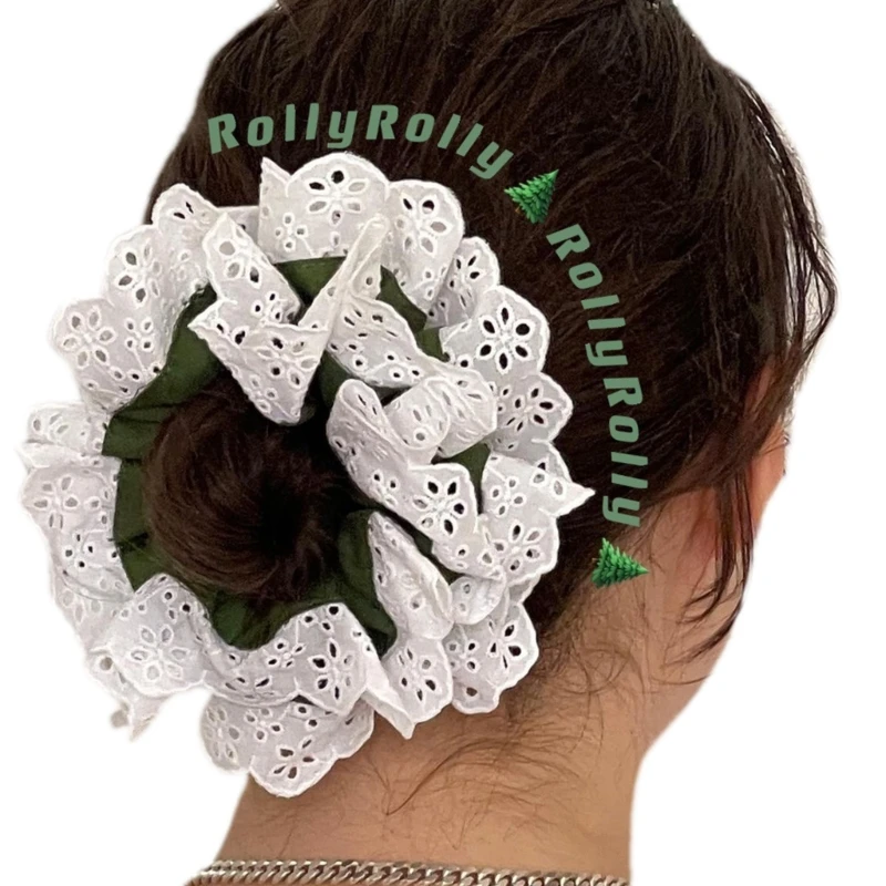 

Lace Hair Scrunchies for Women Updo Hair Elastic Hair Rings Aesthetic Donuts Hair Tie Hair Scrunchy Ponytail Hair Holder