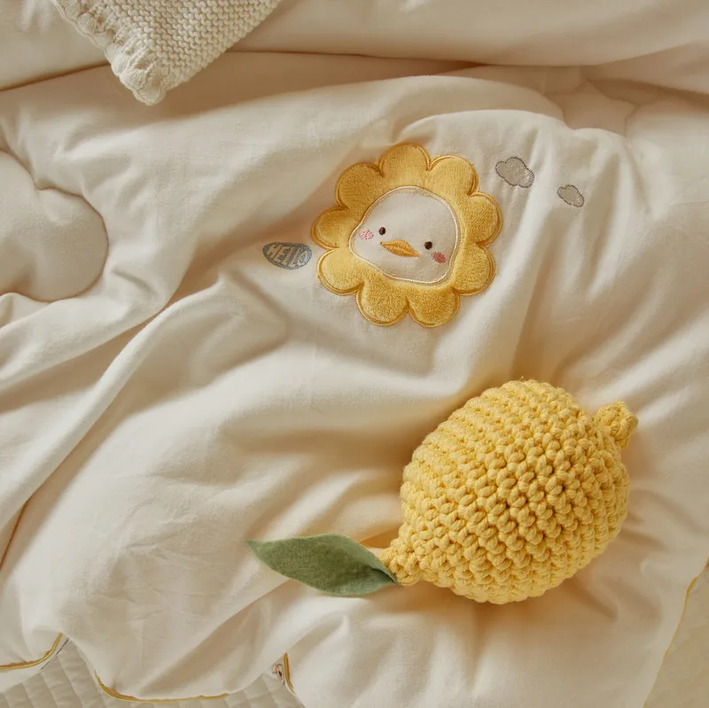Ins Wind Duckling Class A Soybean Fiber Quilt Baby Thickening Warm Winter Quilt Children's Kindergarten Single