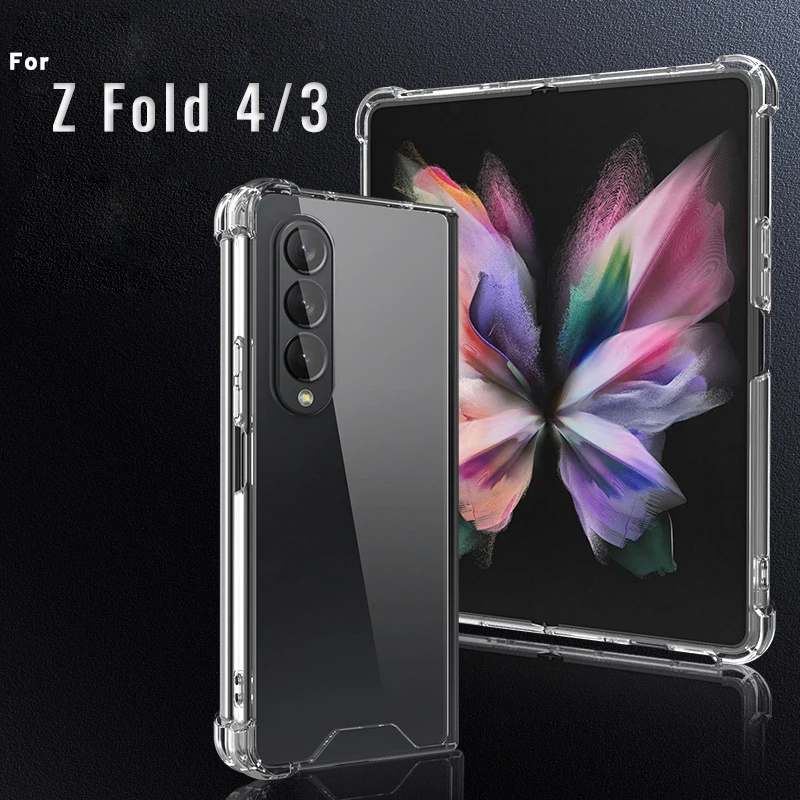 Per Samsung Galaxy Z Fold 4 Fold3 5G Custodia Antiurto Cover Anteriore E Posteriore Trasparente Per Samsung Z Fold 3 4 Custodie Protettive