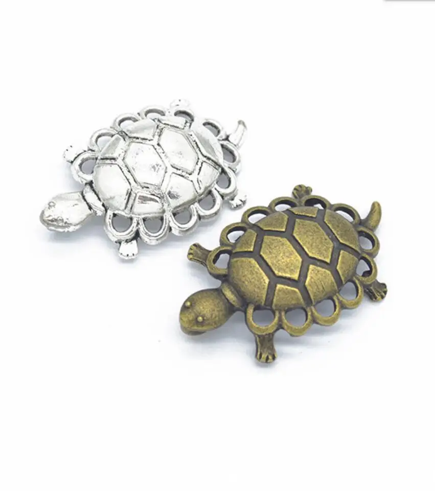 20pcs 39x25mm Charms Sea Turtle DIY Jewelry Findings 2 Colors Sea Turtle Charms F0380