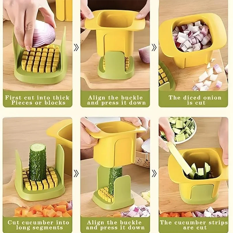 Multifunctional Vegetable Chopper Hand Pressure Onion Diced French Fries Cutter Kitchen Gadget Cucumber  Slicer Kitchen Tools