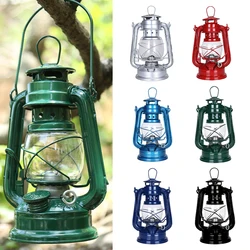 Vintage Portable Kerosene Camping Lantern - Multi - Colored Metal Outdoor Light (Dark blue)