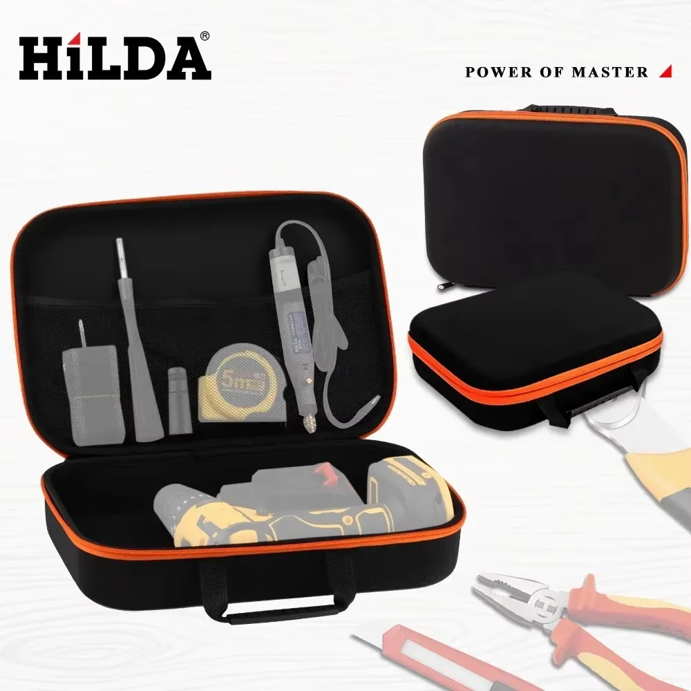 HILDA 도구 가방 툴킷 대용량 박스 옥스포드 천 가방 전기 드릴 하드웨어용 가정용 보관 가방 충격 방지 도구 휴대 가방