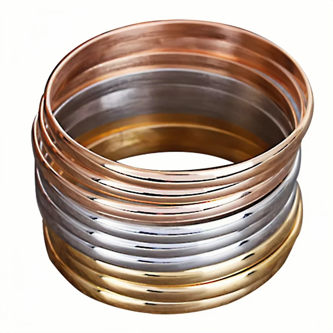 7/9/12Pcs Set Fashion Stainless Steel Bangle Set Arrival Plated 8.5inch Length Inner Diameter 68mm For Jewelry Making Parts 5