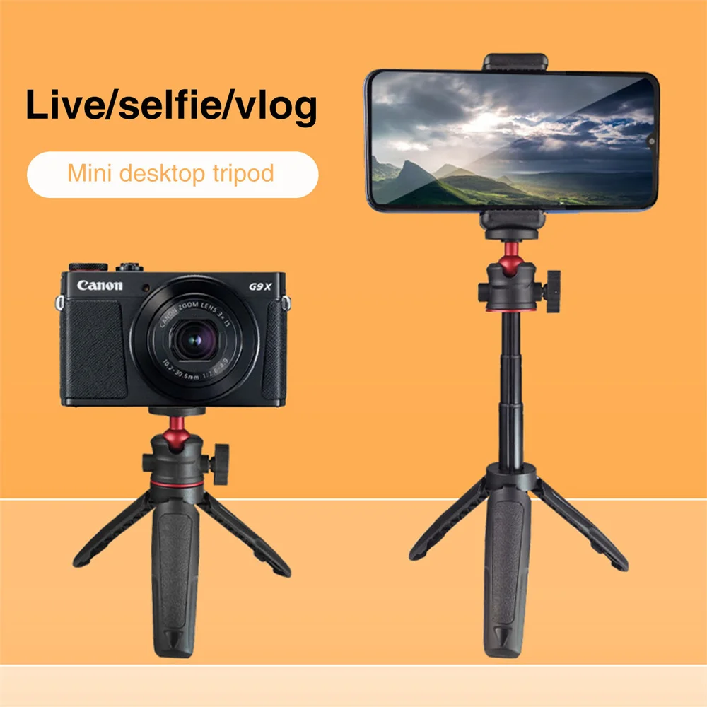 UniversalPhoneHolderMiniTripodwith360BallHeadColdShoeSelfie