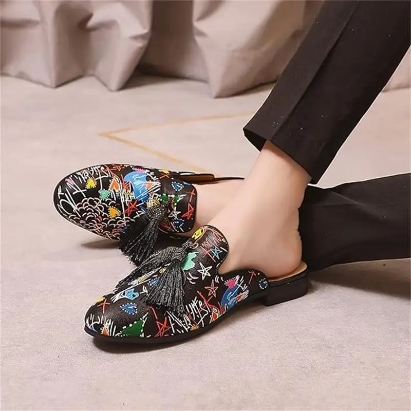 

Summer Half Slipper Slip-On Men Casual Shoes Fashion Men Moccasins Cotton Canvas Shoes