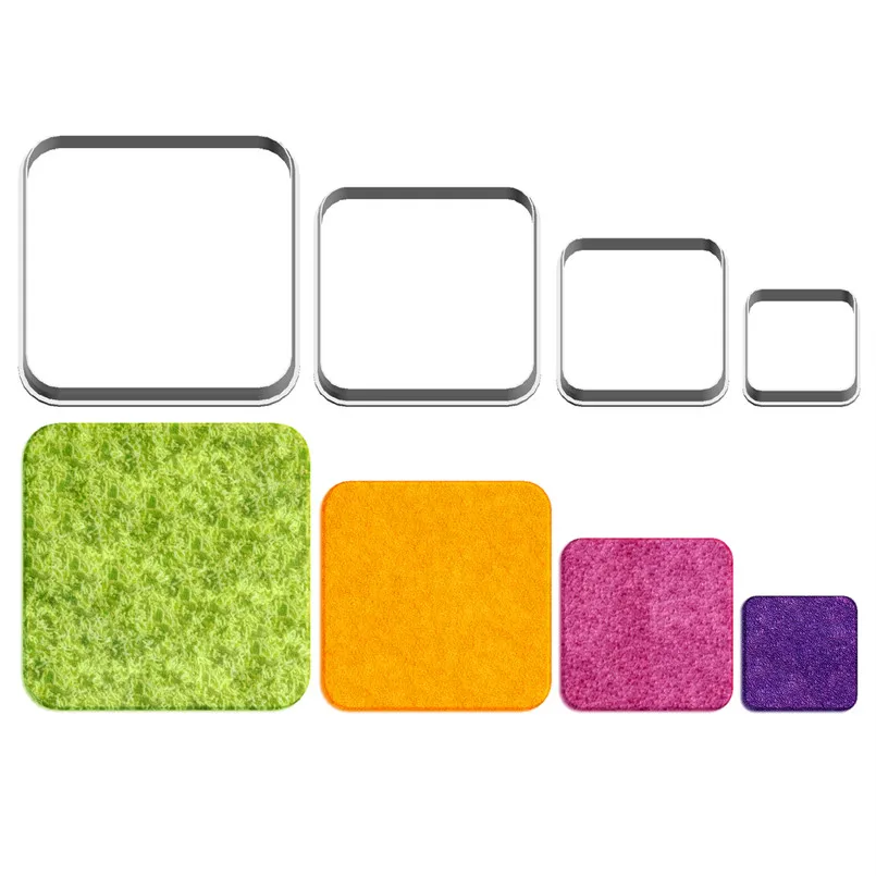 

Plastic Molds,Rounded Corners Squares Shape Cake Decorating Fondant Cutters Tools,Plant Fruit Cookie Molds
