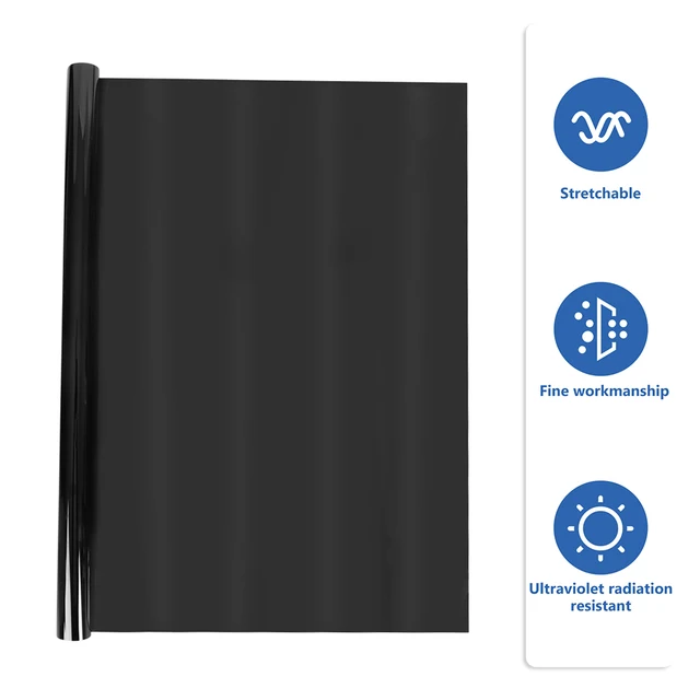 50*300cm Black Car Window Flim Static Cling Privacy Sun Blocking Anti UV Window Tint Opaque Window Film For Car Bedroom Restroom 4