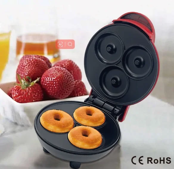 Mini Egg Waffle Maker 110V Bubble Pancake Grill Cake Oven Egg Sandwich Machine Flat Bottom Non-Stick Surface for Home Use
