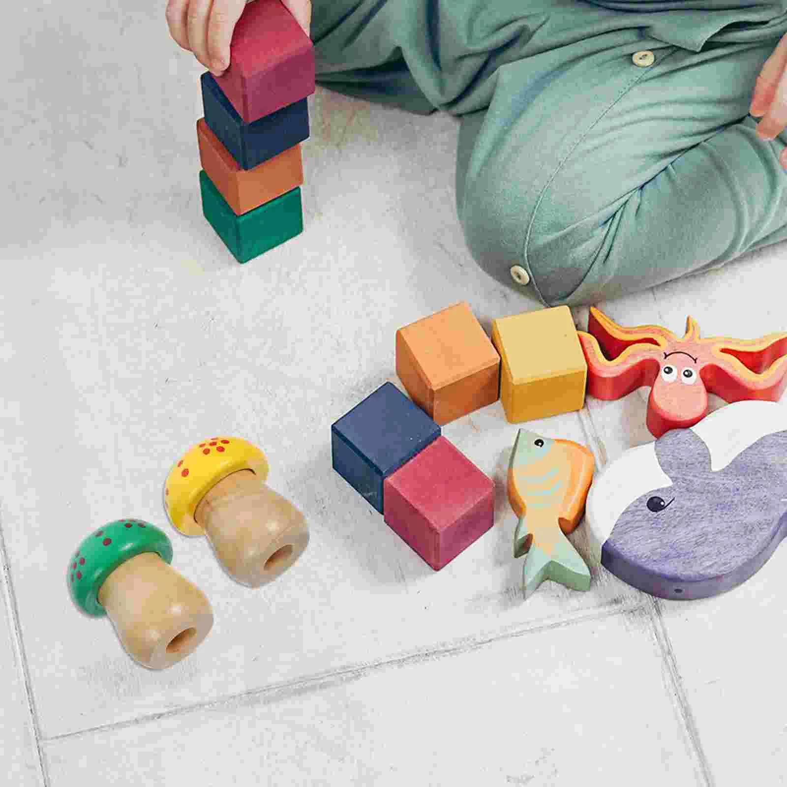 3 Pcs Kids Toys Mushroom Shape Kaleidoscope Baby Color Cognition Educational Grasping Intellectual Development Vision Hand Eye