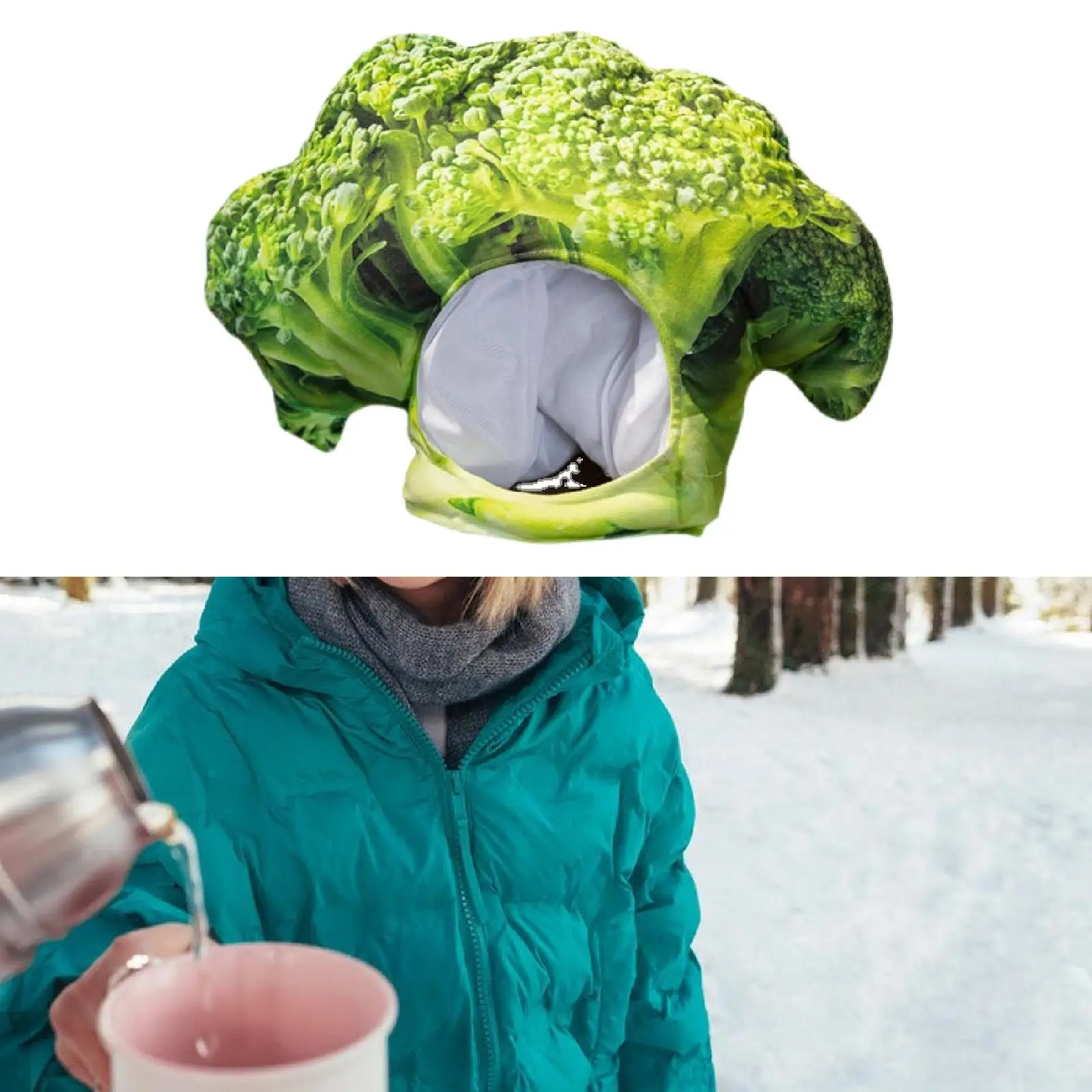 Plush Headgear Hat Broccoli Decor Hat Photo Props Cosplay Costume Best Gifts Novelty Prop Dress Costume Cute Cosplay