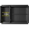 Black Buffet Storage Cabinet with 3 Door, 43" W Coffee Bar Cabinet, Kitchen Buffet Sideboard for Living Room, Kitchen 6