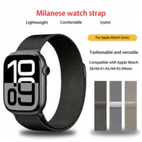 Bracelet magnétique milanais pour Apple Watch 41 mm, 40 mm Ultra 3 2 en acier inoxydable compatible avec iWatch Series 11 10 9 SE 1