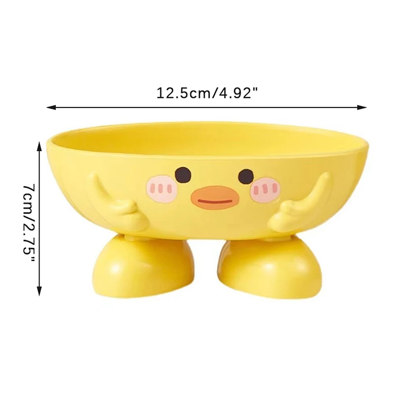 Soap Dish With Drain Duck Shape Bathroom Drain Soap Storage Container 6