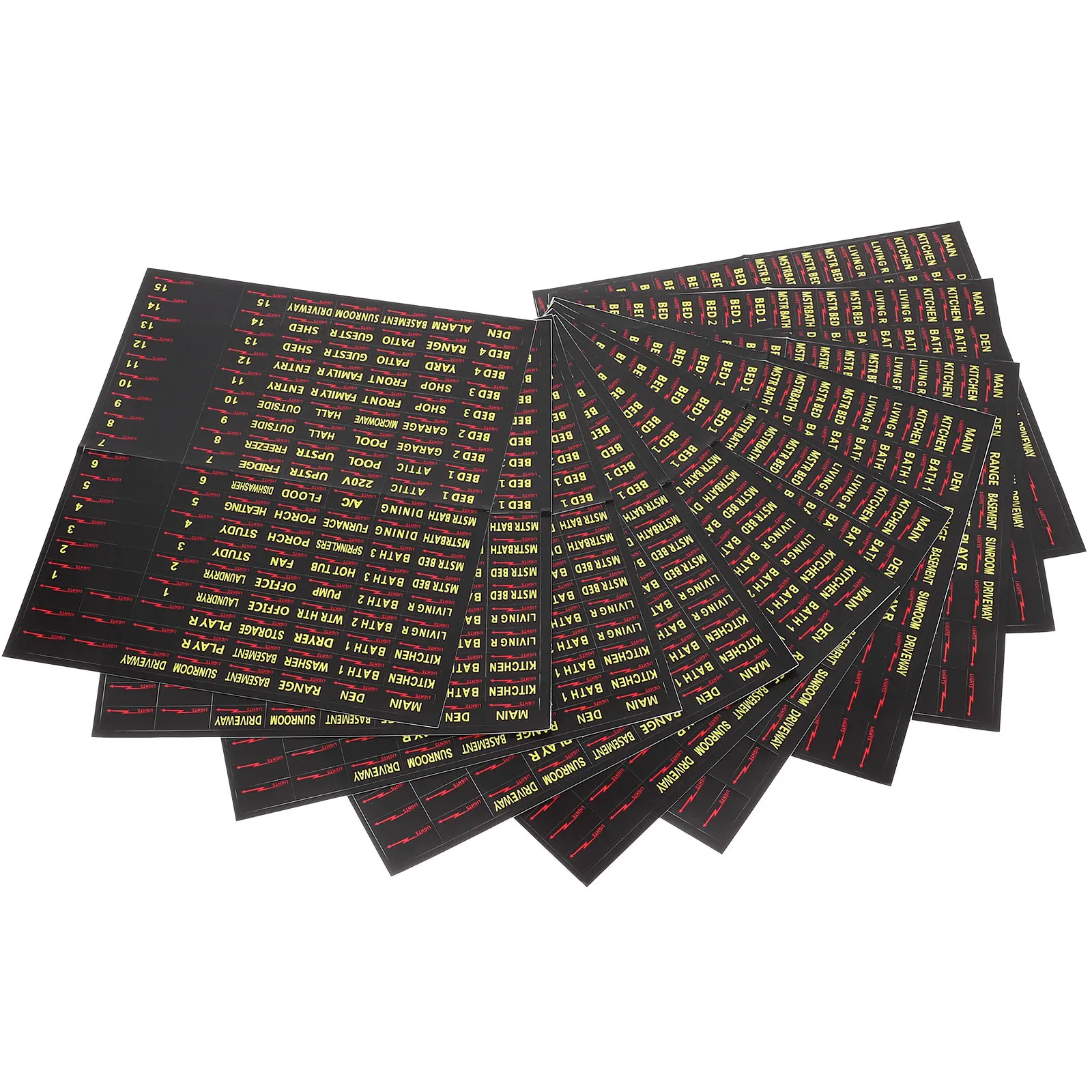 10장 전기 패널 스티커, 차단기 패널 라벨, 회로 차단기 박스 라벨, 빠른 위치 확인을 위한 색상 코드 정리기