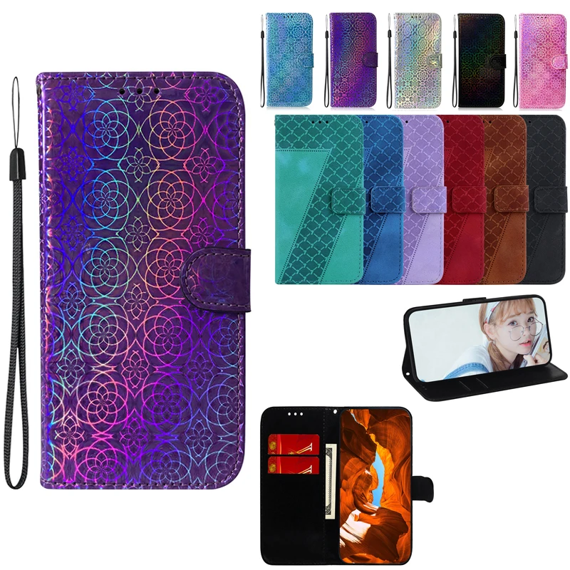Elegant Leather Flip Wallet Case - Universal Stand and Protective Cover