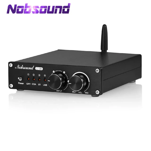 Nobsound 100W Mini Power Amplifier Digital HiFi Amp with USB/AUX/Bluetooth  Input