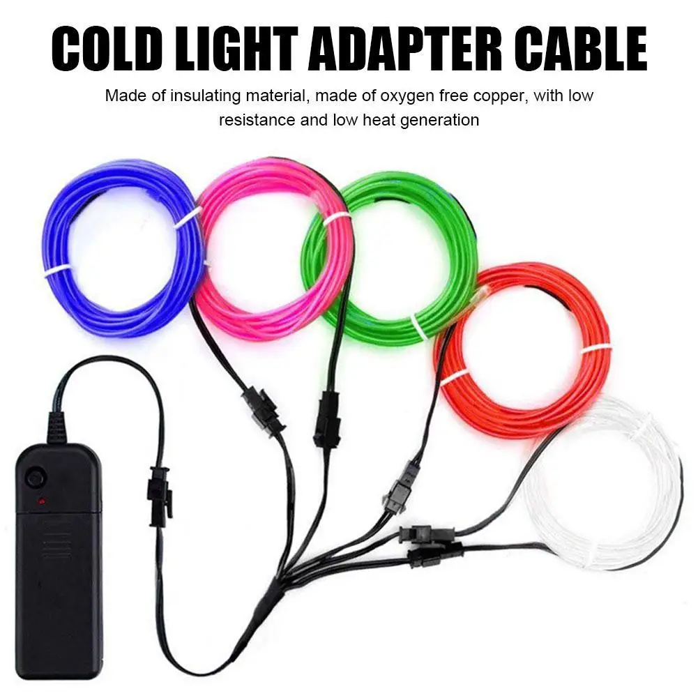 

LED Car Light Lamp Flexible Auto Interior Decorative Atmosphere Wire Strip Cold LED Light,Cold light adapter cable