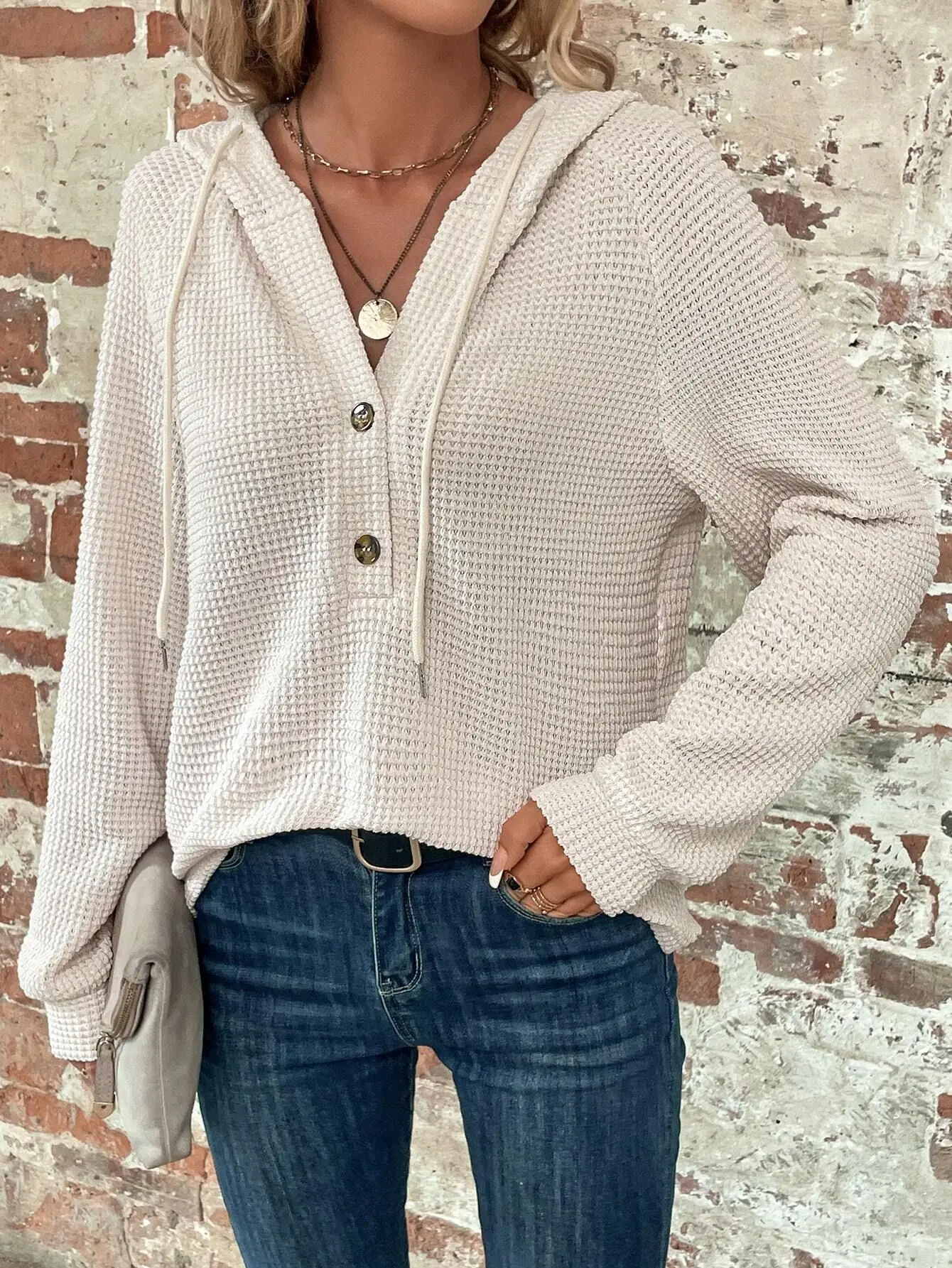 Grey Patchwork Cotton Sweatshirt with Claudine Collar for Women, Autumn Cozy Fit main image 1