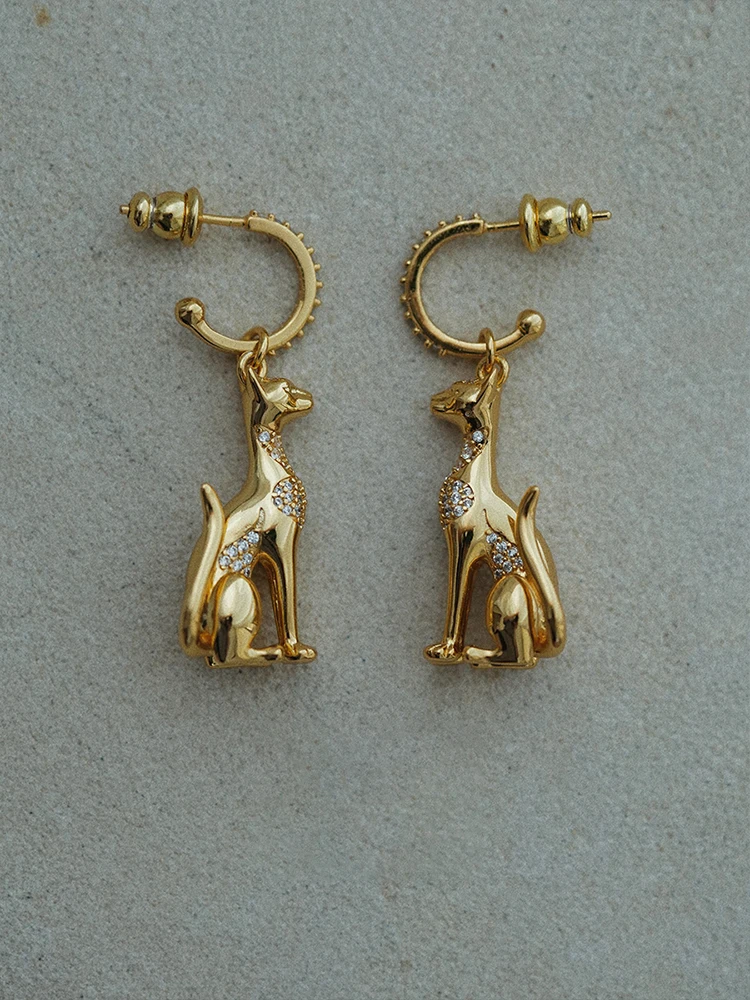 2024 New Ancient Egyptian Cat Earrings For Women Retro Style Copper Alloy Jewelry Party Gifts 6