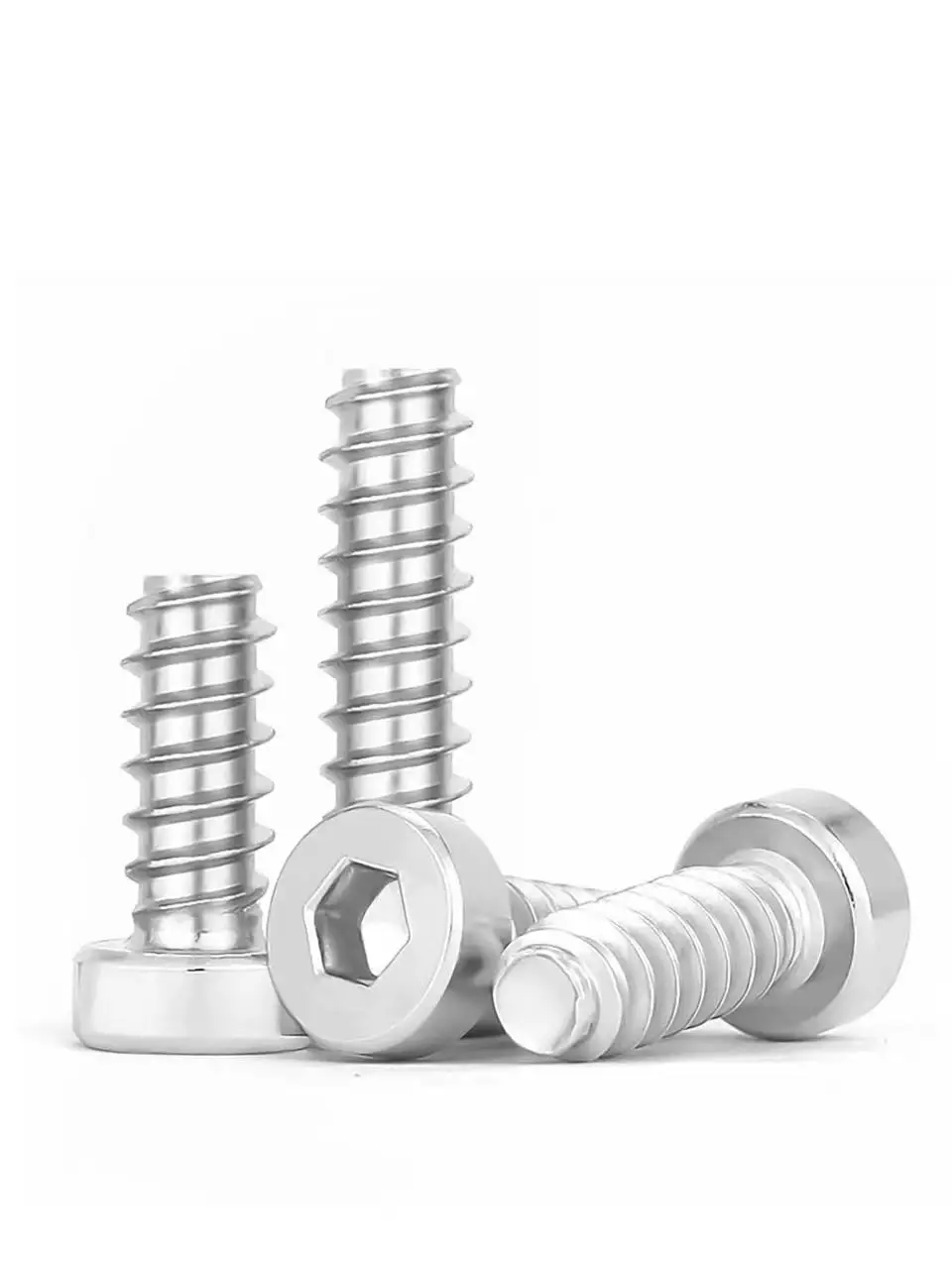 304 Stainless Steel Low-profile Hex Socket Hexagon Socket Cap Head Flat Tail Self-tapping Screws HB
