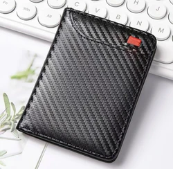 Men's Slim Bifold Wallet - Sleek Design with Vertical ID Window and Multi - Card Capacity (Black)