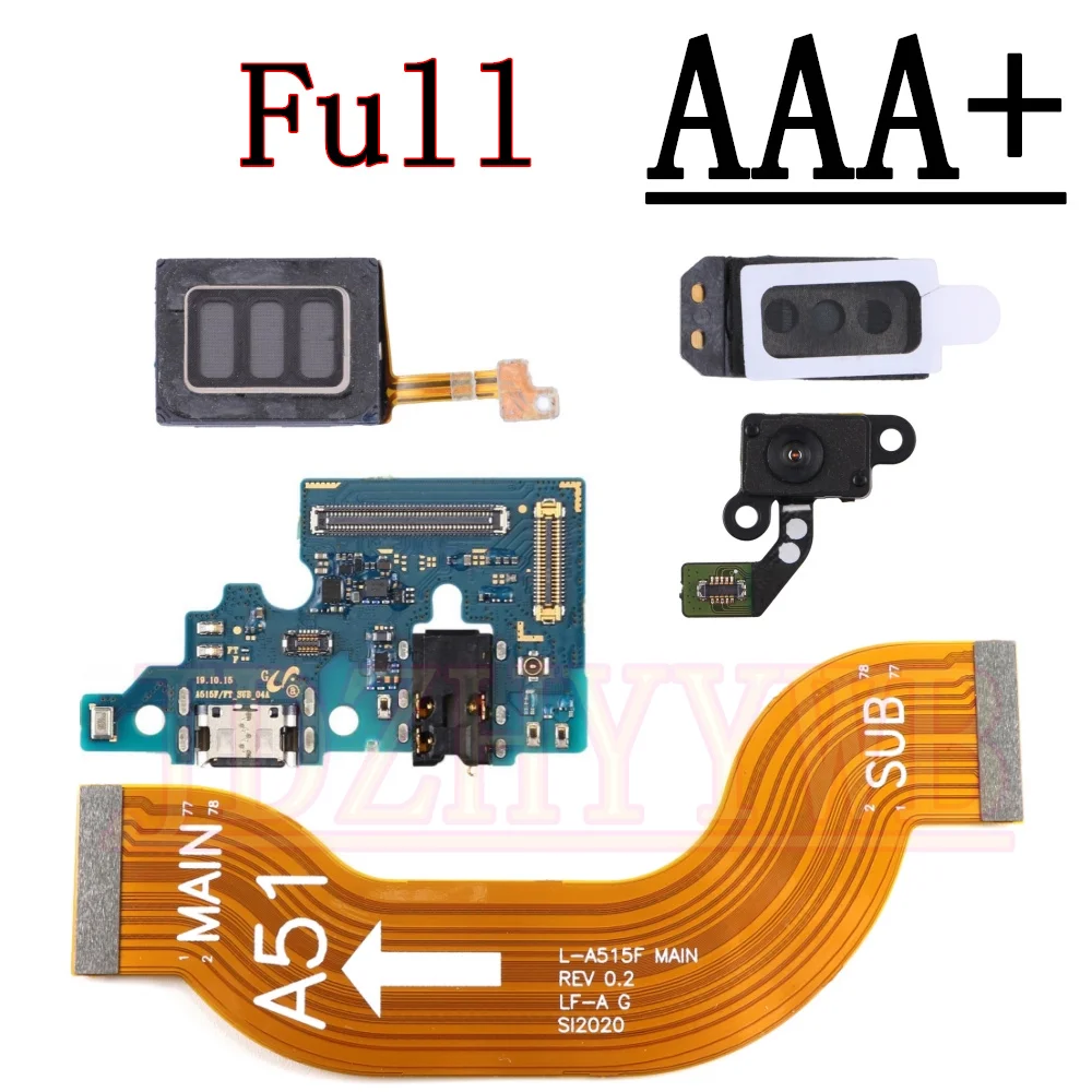 Enhanced USB Charging Port Board with Earpiece Loudspeaker, Ringer Buzzer & Fingerprint Sensor Flex Cable