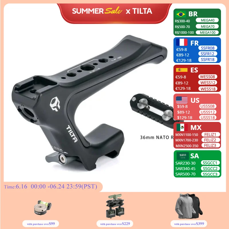 TILTA TA-QRTH7-B Tiltaing компактная НАТО верхняя ручка с НАТО рельсовый комплект-черный