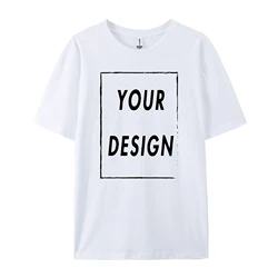 Custom 100% Cotton Personalized Graphic Tee - Short Sleeve Unisex T - Shirt with Your Logo, Photo, or Text - XXXL (WHITE)