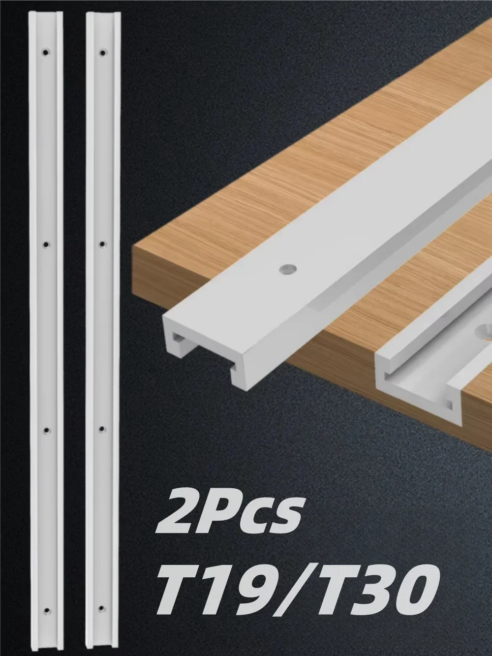 2 Stücke 19/30 Typ Tracks T Slot Gehrung Jig Werkzeug für Holzbearbeitung Router Tisch, Aluminiumlegierung Gehrungsschiene Jig Vorrichtung Schiene Jig Werkzeug – Detail 2