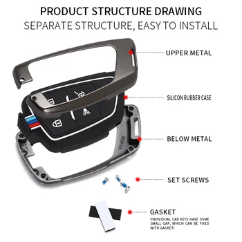 Portachiavi per auto portachiavi in lega per Chevrolet Tahoe peribano per GMC Yukon per Buick ENVISION S Plus wayir 2020 2021 6 pulsanti - Portachiavi per auto portachiavi in lega per Chevrolet Tahoe peribano per GMC Yukon per Buick