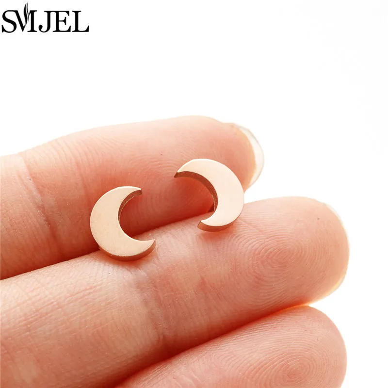 SMJEL Niedliche Halbmond-Ohrstecker aus Edelstahl für Damen, Schmuck, kleine geometrische Halbmond-Ohrringe, Mädchen, Geburtstagsgeschenk, Bijoux – Detail 15