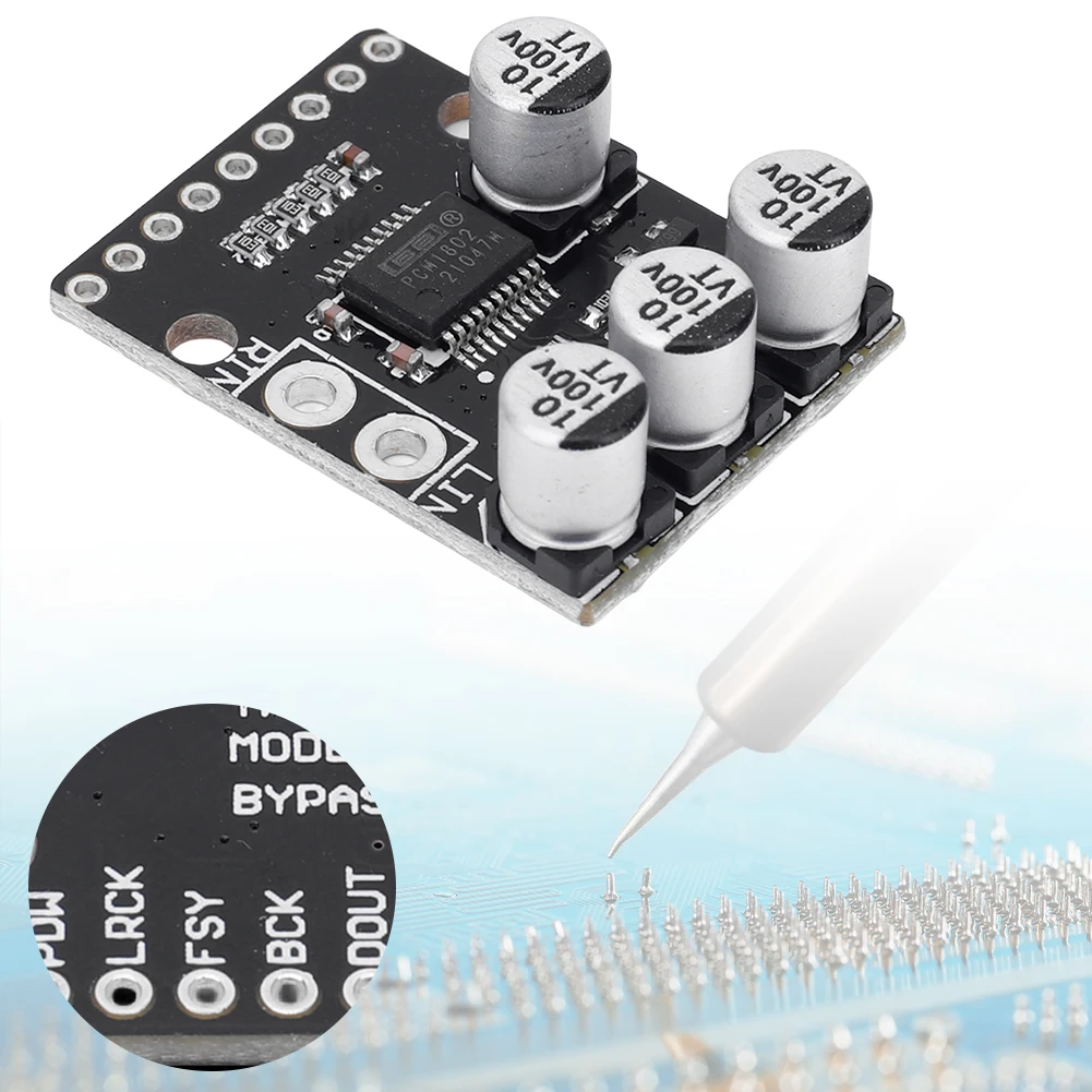 PCM1802 오디오 96kHz ADC 단일 종단 아날로그 입력 디코더 스테레오 디지털 PCM AV 증폭기 플레이어 보드 3.3/5 V ADC 디코더