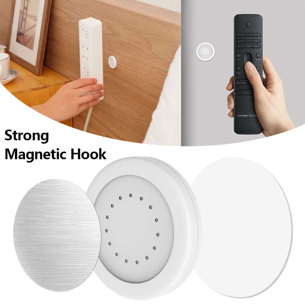 Magnetic Hooks Wall Mount Strong Magnet Remote Control Invisible Holder Fridge Sticker Home Organizer Hook No Punching Required