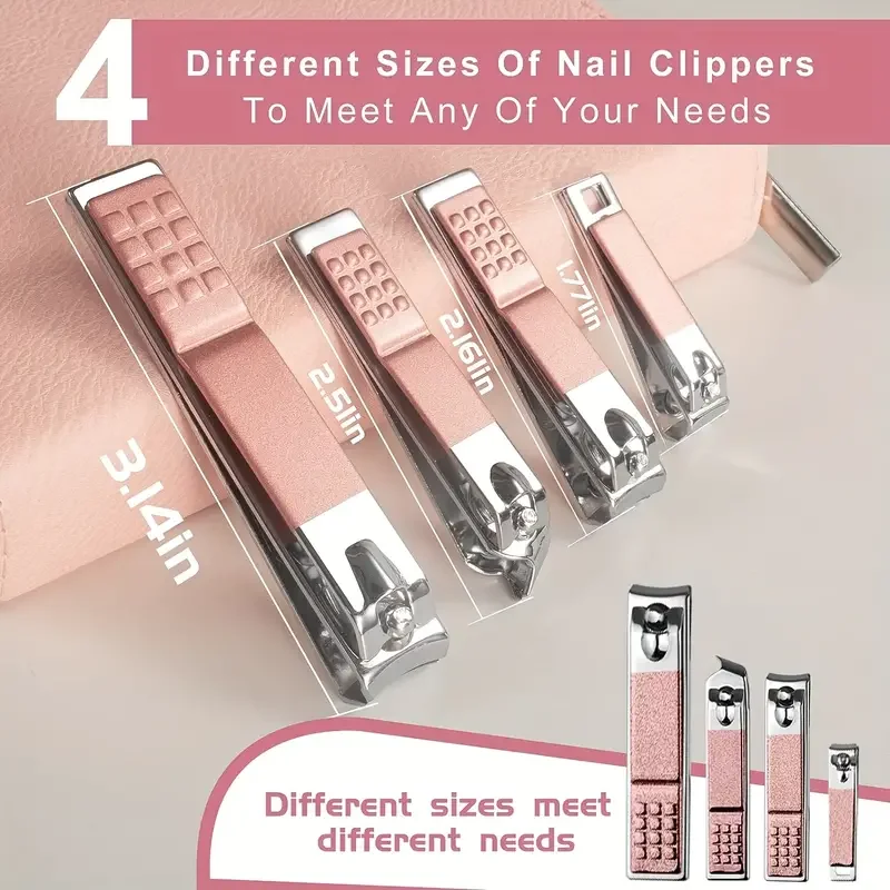 Nail Clipper Set Cherry Blossom Powder 30-piece Nail Clipper Stainless Steel Nail Clipper with Eyebrow Razor Beauty Set Tool Set