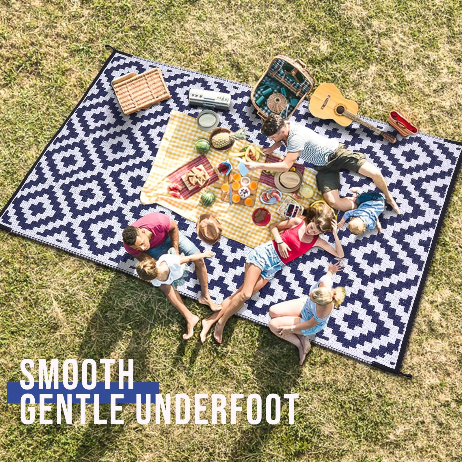 Homaxy Classic Outdoor Plastic Straw Patio Blankets Indoor Waterproof Carpets For Deck Backyard Family Picnic Balcony Rugs 6