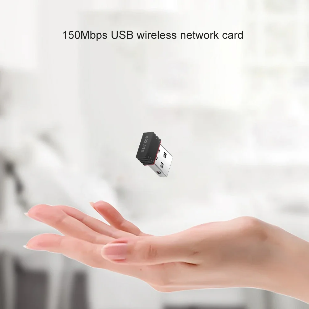 150Mbps USB WiFi 어댑터 2.4G 무선 네트워크 카드 미니 신호 수신기 USB 동글 플러그 앤 플레이 데스크탑 노트북 PC Windows