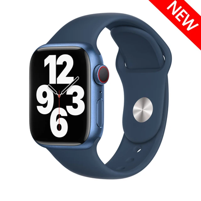 Silicone Strap For Apple Watch Band 44mm 41mm 45mm 40mm 38mm Smart Watch Sports Rubber Bracelet iWatch 6  Serie 7 SE Watchband abyss blue