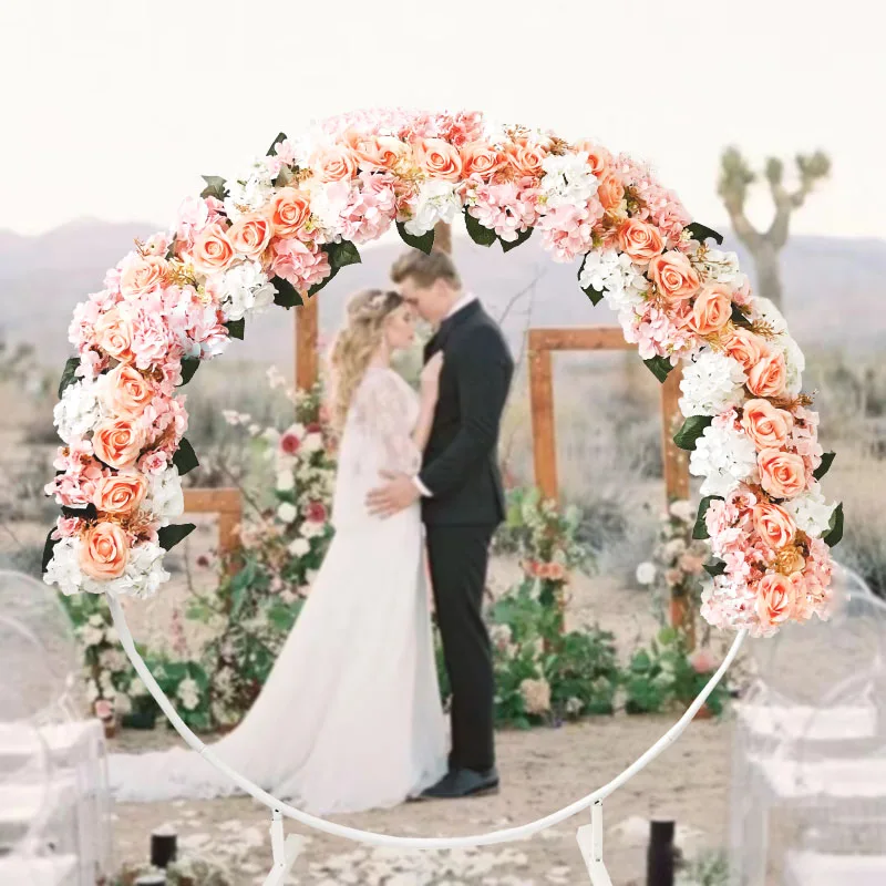 Wedding Flower Stand Luxury Wedding Road Cited Flowers Rose Peony Hydrangea Mix DIY Arched Door Flower Row Window T Station Decoration