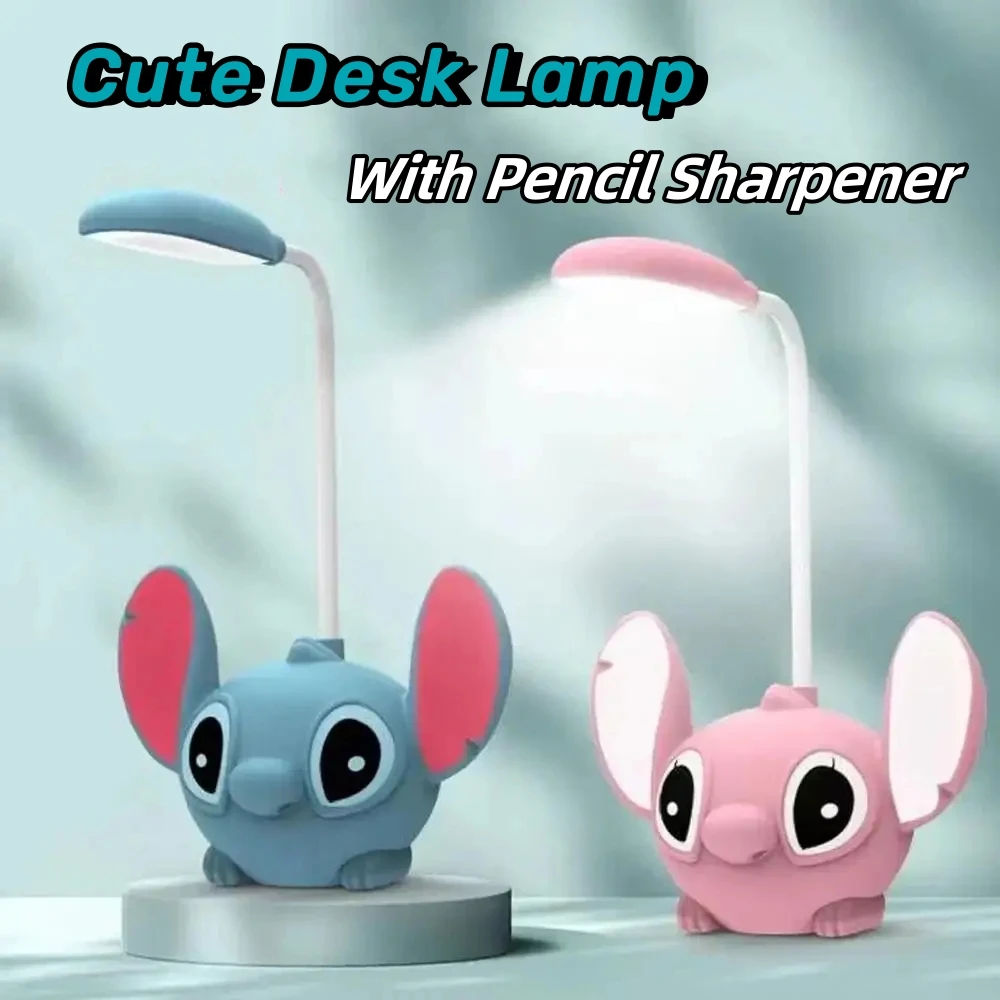 

Cute Stitch Night Light LED Desk Lamp With Pencil Sharpener Foldable Light Kids Book Lamp Foldable Children's Christmas Gifts