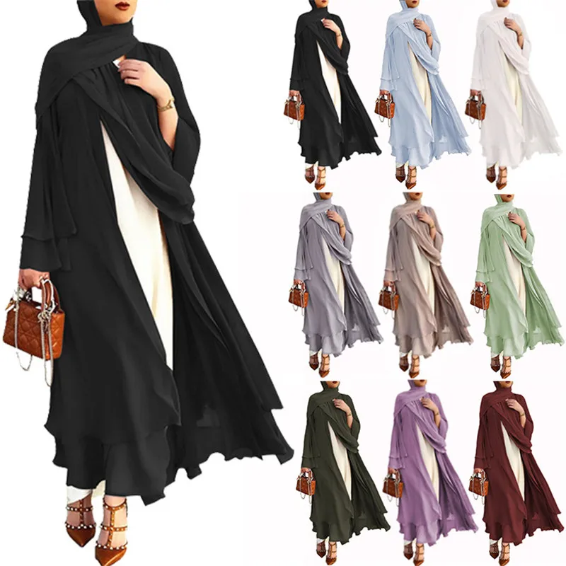 

Открытая абайя, Женский мусульманский кардиган, женское платье в стиле хиджаб, арабское платье в арабском стиле